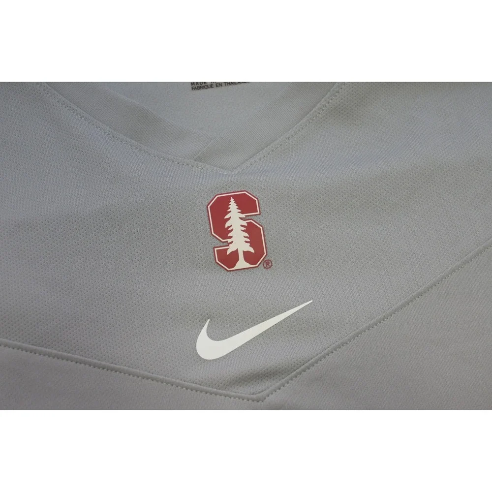 Nike Stanford Cardinal Shirt Mens XL Gray Dri-FIT Long Sleeve V-Neck Excellent